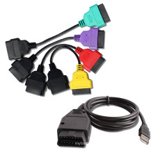 para FIAT ECU exploración adaptadores OBD Cable de diagnóstico de cuatro colores